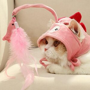 New Head Wearing Feather Funny Cat Stick Funny Cat Toy Stick toy Gray Big Eye Pet Toys Pet Products
