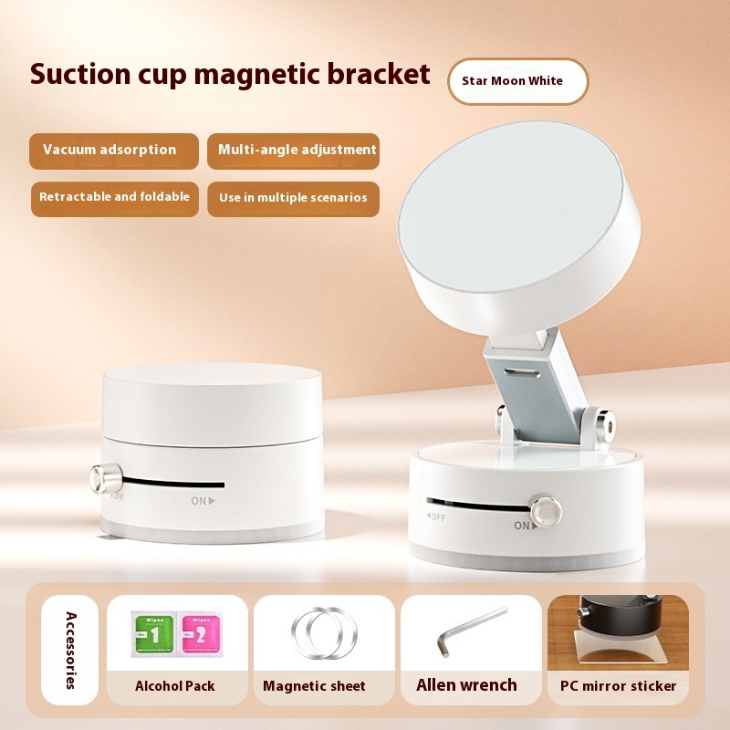 Foldable Magnetic vacuum Car Phone Holder Foldable Suction Cup With Suction Cup Hands-Free Navigation For Smart Phone - Image 3