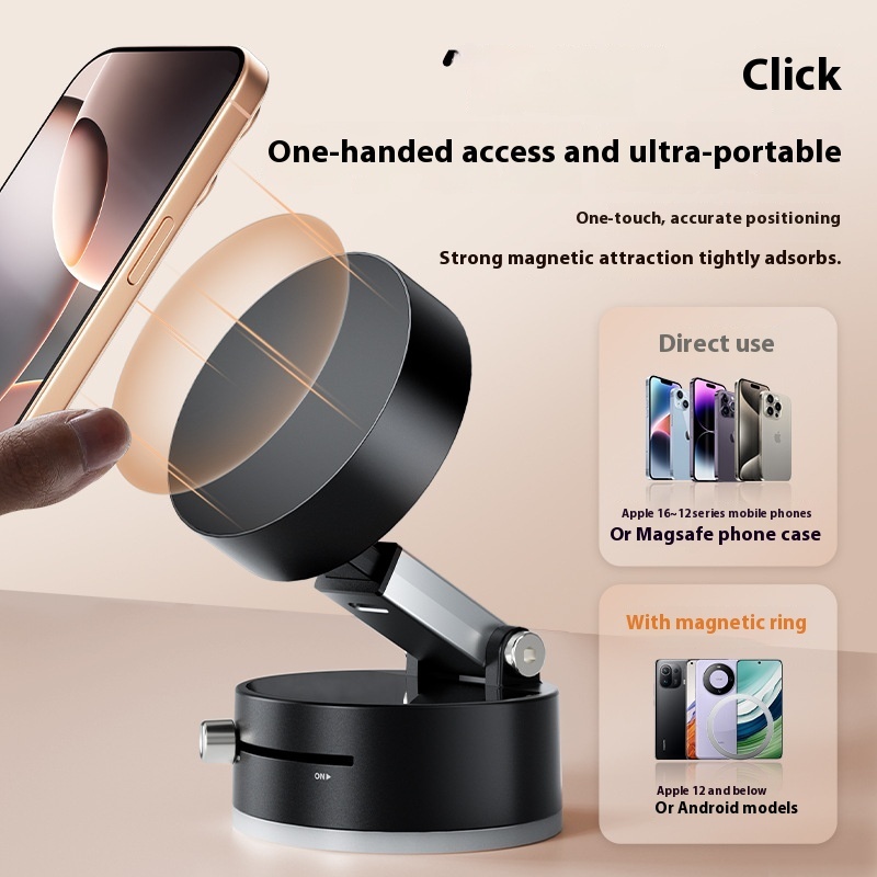 Foldable Magnetic vacuum Car Phone Holder Foldable Suction Cup With Suction Cup Hands-Free Navigation For Smart Phone - Image 5